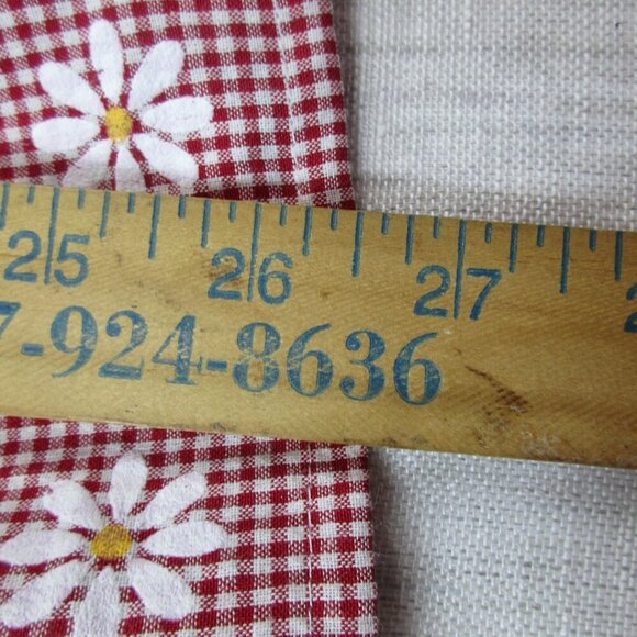 Shein A-Line Dress‎ Red Gingham Daisy Printed Pleated Sleeveless Casual Pullover - Picture 7 of 10